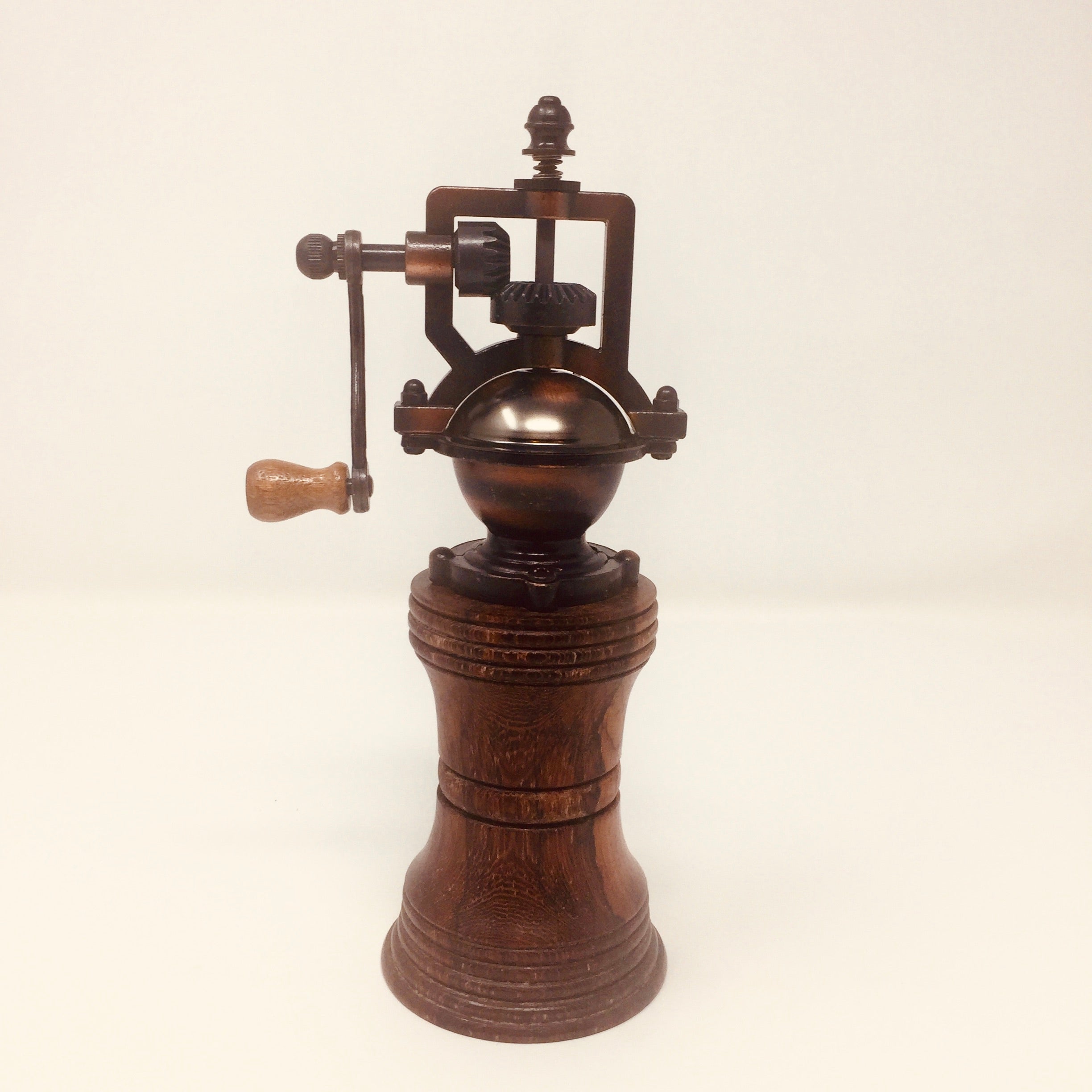 Antique style burnished copper pepper grinder