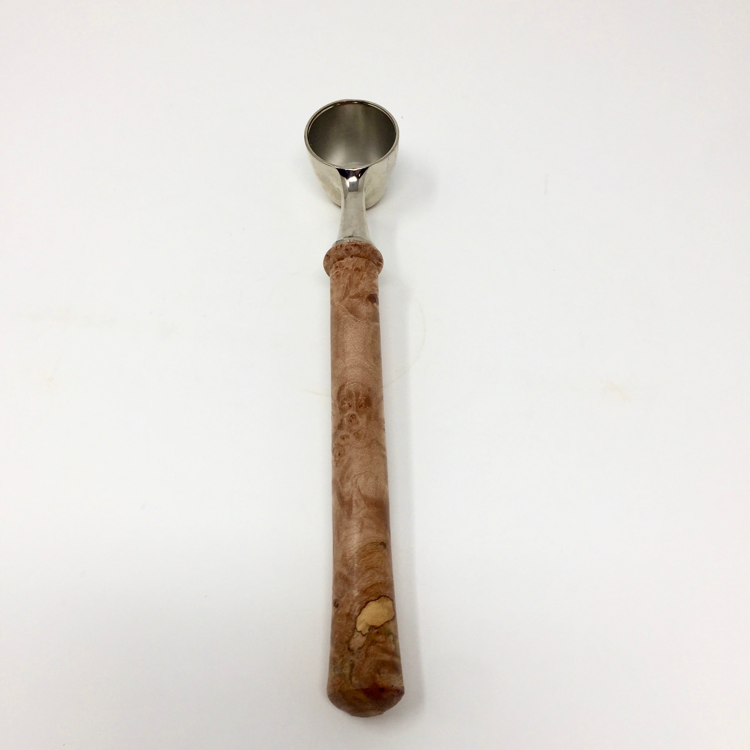 Coffee Scoop in stainless Steel and Maple Burl
