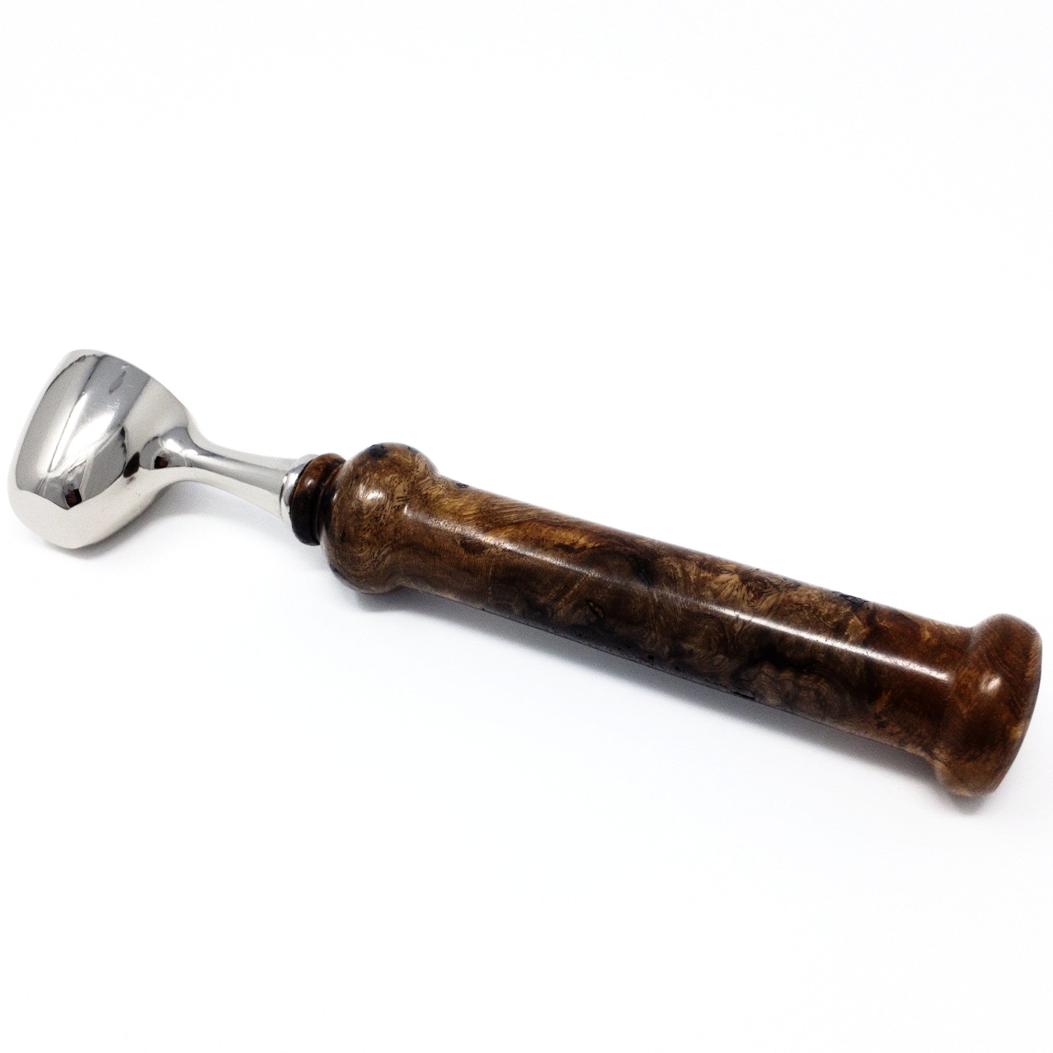Chrome Coffee Scoop. Hand turned in Maple Burl Wood with stainless steel.  Perfect gift for a coffee lover.
